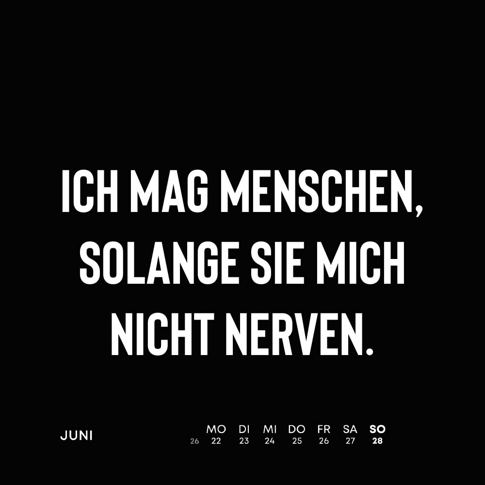Ich liebe Sarkasmus 2026 - 52 Wochen im Jahr - Wochentischkalender
