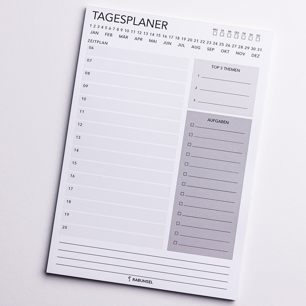 Tagesplaner "modern" - Notizblock-Set A5