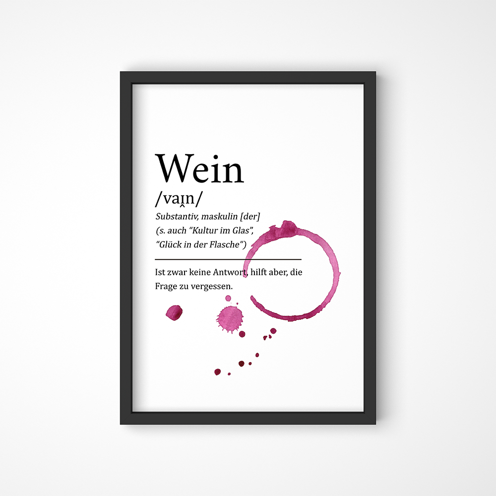 Wein Definition Poster Rabumsel