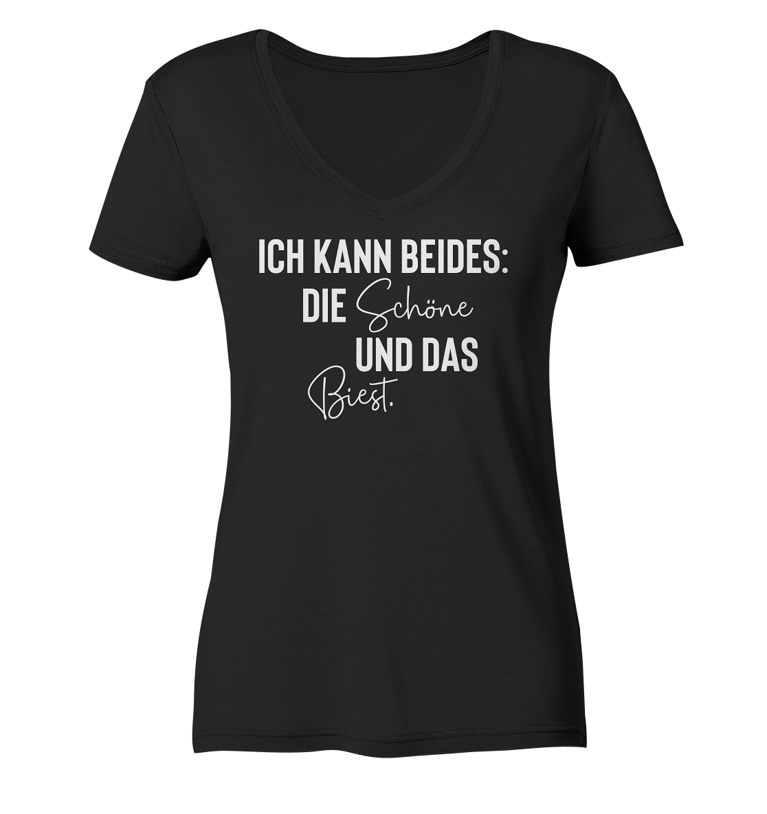 Ich kann beides: Die Schöne und das Biest - Frauen V-Neck Shirt